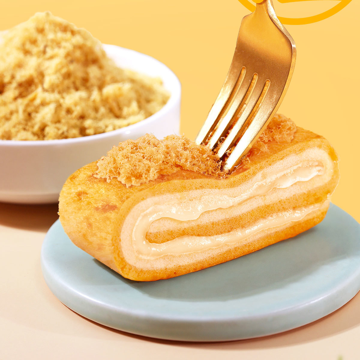撞色小(xiǎo)被卷 肉松沙拉味